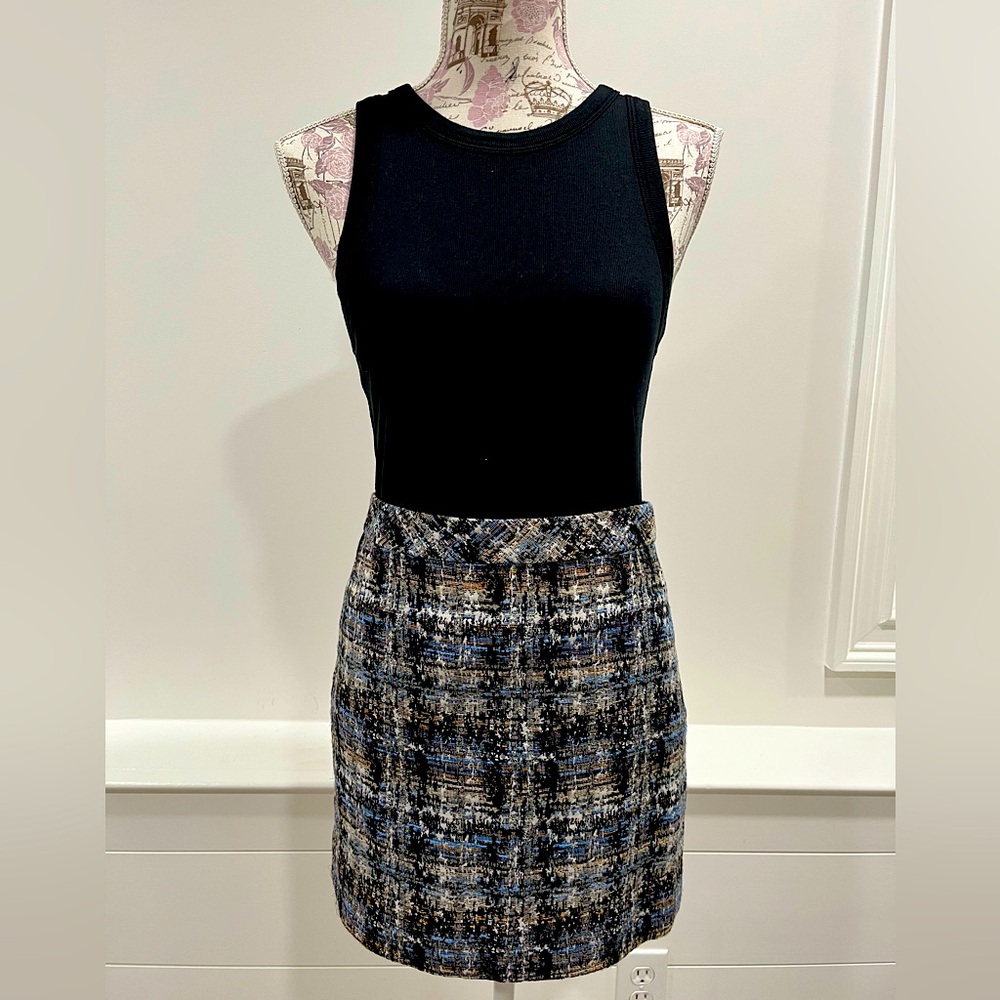 J.Crew multi-colored metallic skirt
